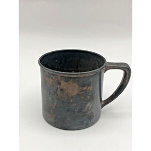Antique 1940c Silver Plated Baby Cup Community 00300 Engraved